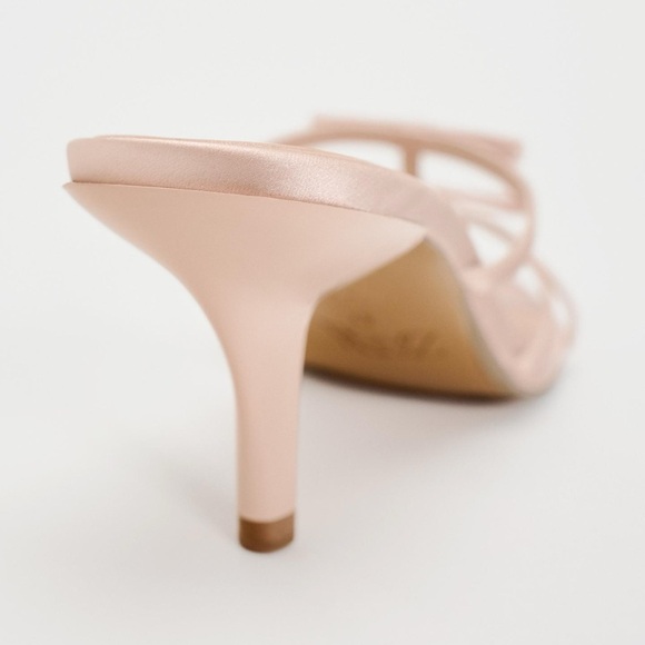 Zara heeled sandals with bow Light pink NWT - Picture 6 of 9